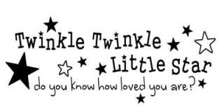 TWINKLE TWINKLE LITTLE STAR ~ Nursery Wall Sticker Vinyl Decal Quote 