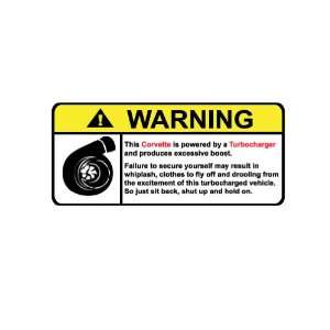  Corvette Warning Turbocharger 