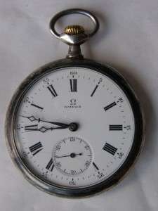 Antique Art Noveau silver Omega Grand Prix pocket watch  