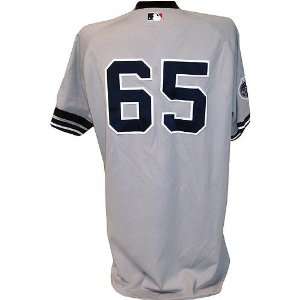 Phil Hughes #65 2008 Yankees Game Used Road Grey Jersey w All Star and 