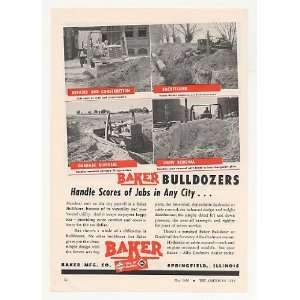   Baker Bulldozer Construction Backfill Garbage Print Ad