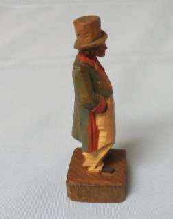 Antique ANRI carved wood Miniature Artful Dodger Man sculpture 