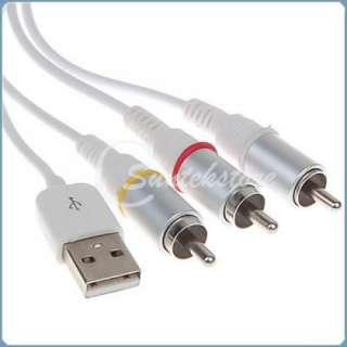 AV Composite Video To TV RCA Cable USB for iPHONE 4 4G  