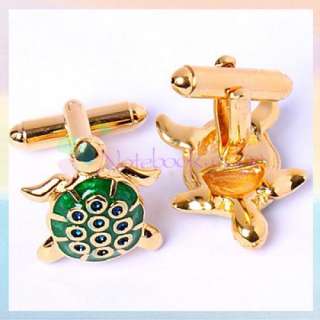 Cool Gold Plated Turtle Cuff Link Cufflinks Set for Men  