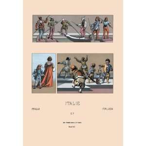     Venetian Gondoliers Pages Dwarves and Court Jesters 24x36 Giclee