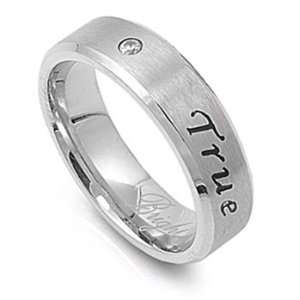  Stainless Steel Plain Ring   True Love Waits   Size  5 Jewelry