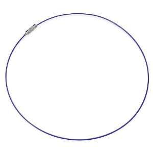  Navy Blue Color Laminated Cable Wire Necklace 16 inch Long Jewelry
