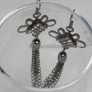 Fashion Earrings Gun Crystal Chinese Cross Long Earring  