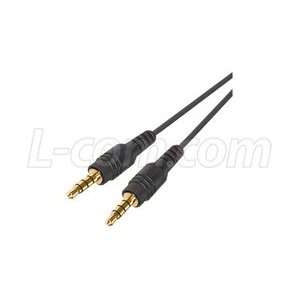  Stereo 4 Circuit TRRS ThinLine Audio Cable, Male / Male, 3 