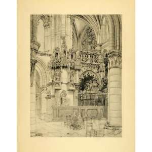   Troyes France Architecture   Original Halftone Print