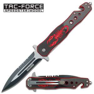 Scorpion Stiletto Style Spring Assisted Knife   Black T664BR  