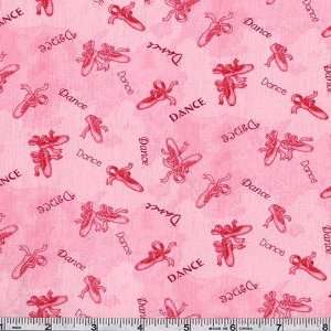  45 Wide At The Barre Ballet Slippers Pink Fabric By The 