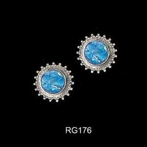  Large Round Roman Glass Earrings