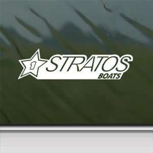  STRATOS BOATS White Sticker BOAT CRUISER Laptop Vinyl 