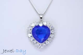 Titanic HEART of Ocean Blue Sapphire Crystal Necklace  