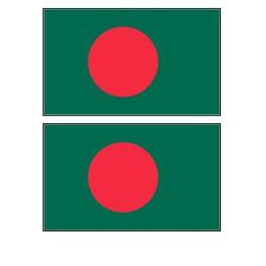  2 Bangladesh Bangladeshi Flag Stickers Decal Bumper Window 