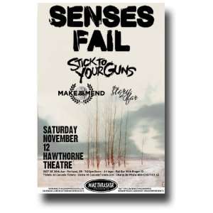  Senses Fail Poster   Concert Flyer   The Fire Tour   PDX 