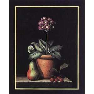  Purple Auricula And Fruit Poster Print