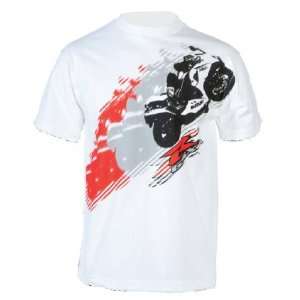  GSXR BANKED TEE WHT Automotive