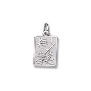  Mahjong Tile Charm in White Gold Jewelry