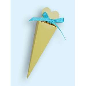  Yellow Heart Cone Favor Boxes