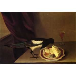FRAMED oil paintings   Rubens Peale   24 x 16 inches   Magpie Eating 