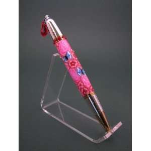  Red Polymer Clay Diva Charm Pen  Handcrafted 