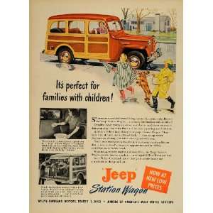  1949 Ad Willys Jeep Station Wagon Woodie Children Dog 