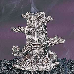  Treeman Face Pewter Incense Cone Burner