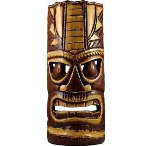  Carved Natural Tiki Mask   Large