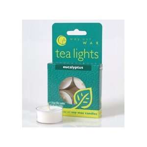 Way Out Wax Tea Lights~4 pack (net wt .6 oz each)~Eucalyptus~soy wax 