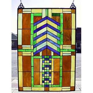  The Desert Sunset FLW Style Stained Glass Window