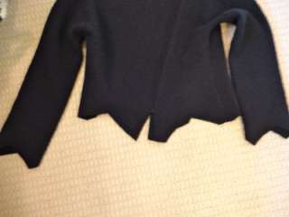 Eva Tralala Paris Black Boiled Wool Lagenlook Coat Jacket Sweater Sz M 