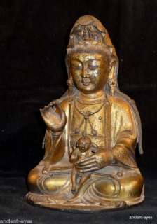 Original Ming Gilt Bronze Guanyin   Bodhisattva  Avalokitesvara  