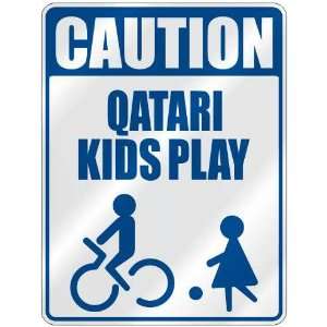   CAUTION QATARI KIDS PLAY  PARKING SIGN QATAR
