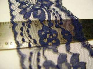 this auction is for five 5 yards of vintage never used navy lace trim 