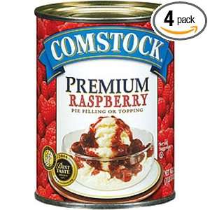 Comstock Premium Fruit Raspberry Pie Filling and Topping, 21 Ounce 