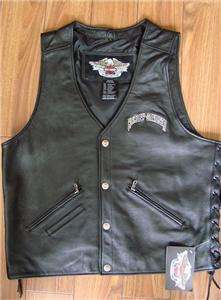 Harley Davidson Leather Vest Avenger 97135 07VM LARGE MINT  