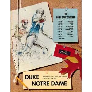  1966 Notre Dame Fighting Irish vs Duke Blue Devils 22 x 30 