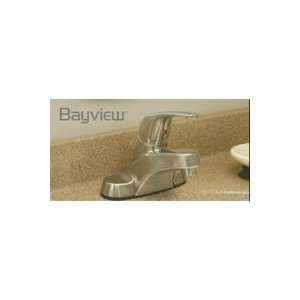 Bayview Single Handle Lavatory Faucet with Supply Lines and Brass Pop 