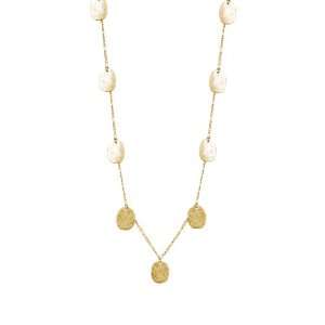  Towne & Reese Julianna Matte Gold Coin Necklace 31 in Towne 