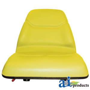 JOHN DEERE TRACTOR SEAT YELLOW WITH SLIDE TRACK DELUXE CUSHION  