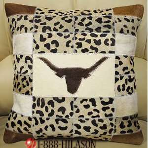  Cowhide Leather Hair On Patchwork Cushion Pillow Cover 