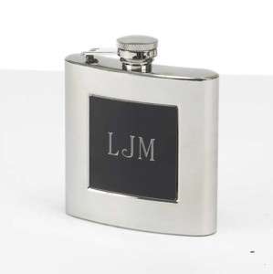 Personalized Flask Black Insert Free Funnel/ Engraving  