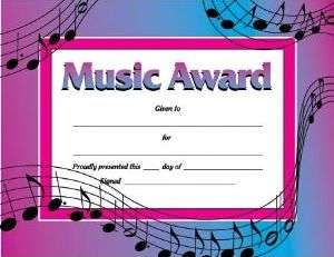 Music Award Certificate (Award Certificates)  