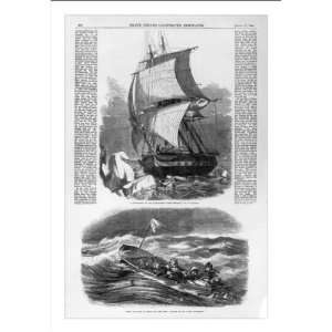 Historic Print (M) Destruction of the packet ship John Rutledge by an 