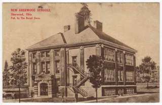 Postcard New Sherwood Schools in Sherwood, Ohio  