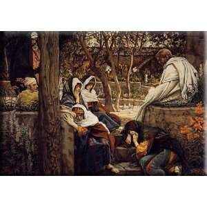  Jesus at Bethany 16x11 Streched Canvas Art by Tissot 