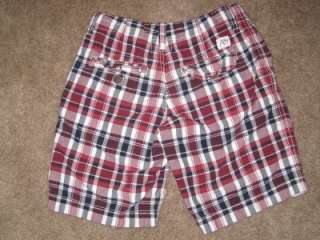Boys/mens AEROPOSTALE red plaid shorts size 28  