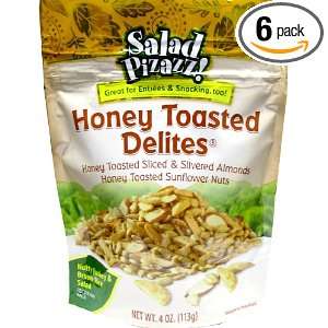 Salad Pizazz Salad Toppings, Honey Toasted Delites, 4 Ounce (Pack of 6 